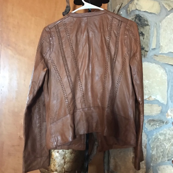 Vince Brown Leather Jacket - Picture 2 of 3